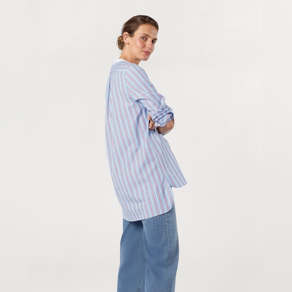 Ann Mashburn Striped Blue and Pink Women's Top - Picture 5 of 8